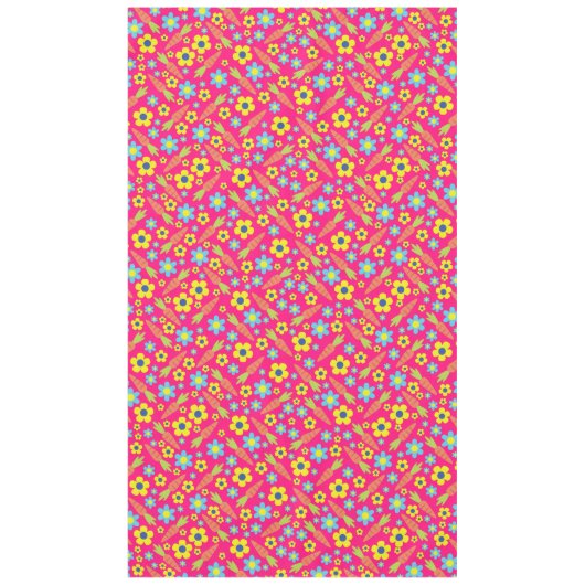 バニーラビットイースター春誕生日パーティー テーブルクロス (正面)