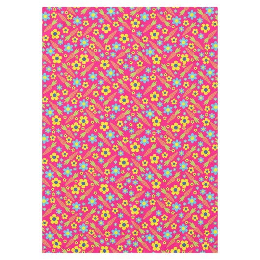 バニーラビットイースター春誕生日パーティー テーブルクロス (正面)