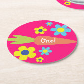 バニーラビットイースター春誕生日パーティー ラウンドペーパーコースター (アングル)