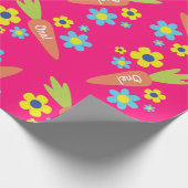 バニーラビットイースター春誕生日パーティー ラッピングペーパー (角)