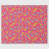 バニーラビットイースター春誕生日パーティー ラッピングペーパー (フラット)