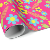 バニーラビットイースター春誕生日パーティー ラッピングペーパー (ロールコーナー)