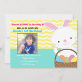 バニーラビットイースター誕生日写真招待状 招待状 (正面)