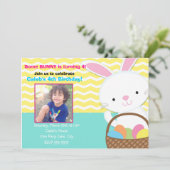 バニーラビットイースター誕生日写真招待状 招待状 (スタンド正面)