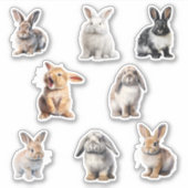 バニーラビットウォーターカラーイースター春 シール (正面)