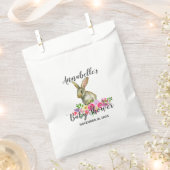 バニーラビットウォーターカラーフローラベビーシャワ感謝していーY フェイバーバッグ (クリップ留めされた状態)