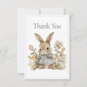 バニーラビットウォーターカラーベビーサンキューユナイズ サンキューカード (正面)