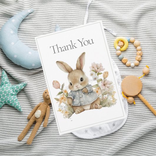 バニーラビットウォーターカラーベビーサンキューユナイズ サンキューカード