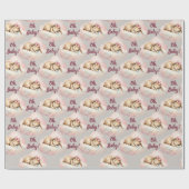 バニーラビットオベビーベビーシャワー ラッピングペーパー (フラット)