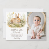 バニーラビットガールバースデーパーティーの写真 サンキューカード (正面)