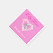 バニーラビットガールピンク赤ちゃんシャワー招待 スタンダードカクテルナプキン (角)