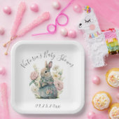 バニーラビットガールベビーシャワー紙プレート ペーパープレート (パーティー)