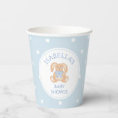 バニーラビットクラシック水玉模様ボーイベビーシャワー 紙コップ (裏面)