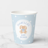 バニーラビットクラシック水玉模様ボーイベビーシャワー 紙コップ (正面)