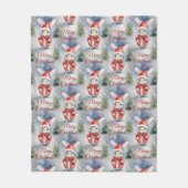 バニーラビットクリスマス フリースブランケット (正面)