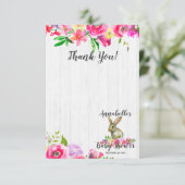 バニーラビットシックフローラベビーシャワーありがとう アドバイスカード (スタンド正面)