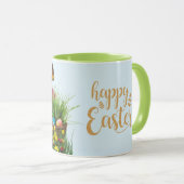 バニーラビットチューリップフラワーイースターコーヒーマグ マグカップ (正面右)