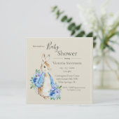 バニーラビットニュートラルベビーシャワー招待状 (スタンド正面)