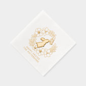 バニーラビットバタフライフローラリースハッピーイースター 箔ナプキン (右)