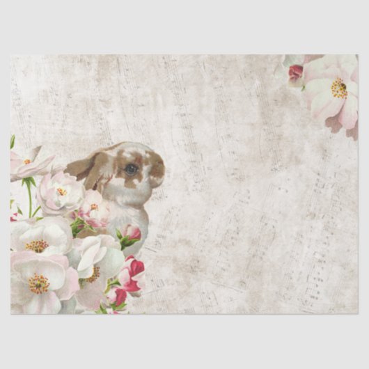 バニーラビットバラフラワーミュージックデコップイースター 薄葉紙 (正面)