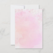 バニーラビットバルーンピンクの女の子の赤ちゃんシャワー サンキューカード (裏面)