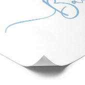 バニーラビットバルーンブルー男の赤ちゃんシャワーウェルカム ポスター (角)