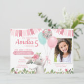 バニーラビットバースデーパーティーの招待 招待状 (スタンド正面)