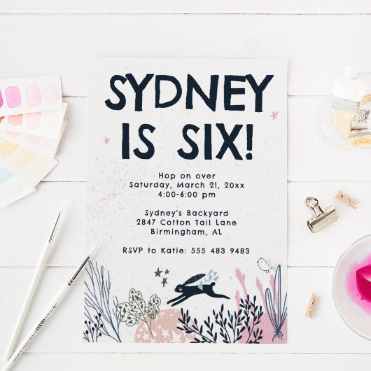 バニーラビットバースデーパーティーの招待 招待状