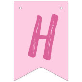 バニーラビットバースデーパーティーピンク バンティングフラッグ (第2の旗)