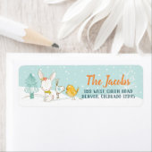 バニーラビットバーズクリスマスホリデー ラベル (インサイチュ)