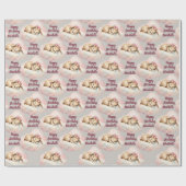 バニーラビットパーソナライズされたガールズ誕生日 ラッピングペーパー (フラット)