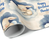 バニーラビットパーソナライズされたボーイズ誕生日 ラッピングペーパー (ロールコーナー)