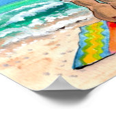 バニーラビットビーチ毛布海ブルーポスター ポスター (角)