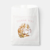 バニーラビットピンクの赤ちゃんシャワー フェイバーバッグ (正面)