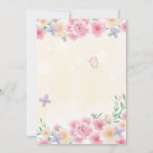 バニーラビットピンクガールベビーシャワー招待状 招待状 (裏面)