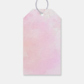 バニーラビットピンクバルーン女の子ベビーシャワー ギフトタグ (裏面)