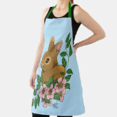 バニーラビットピンク色の花 エプロン (インサイチュ)