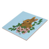 バニーラビットピンク色の花 タイル (側面)