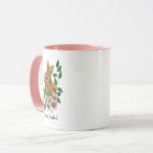 バニーラビットピンク色の花 マグカップ (正面左)