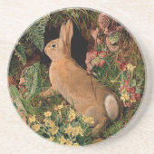 バニーラビットフラワーシダヴィンテージウッドランド春 コースター (正面)