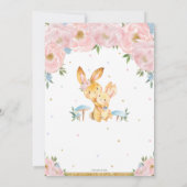 バニーラビットフローラジョイント誕生日シスターブラザー 招待状 (裏面)