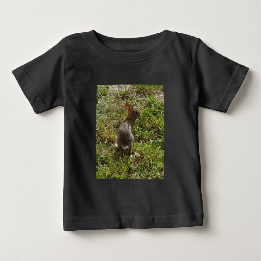 バニーラビットヘア物 ベビーTシャツ (正面)