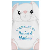 バニーラビットベイビーシャワーウッドランド スモールペーパーバッグ (正面)