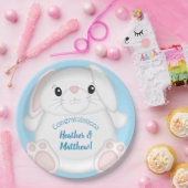 バニーラビットベイビーシャワーウッドランド ペーパープレート (パーティー)