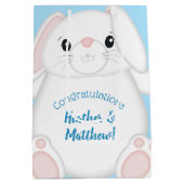 バニーラビットベイビーシャワーウッドランド ミディアムペーパーバッグ (裏面)