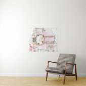 バニーラビットベイビーシャワーバナーバックドランドウォールアート タペストリー (インサイチュ(横))