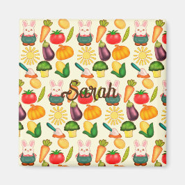 バニーラビットベジタブル農家 マグネット