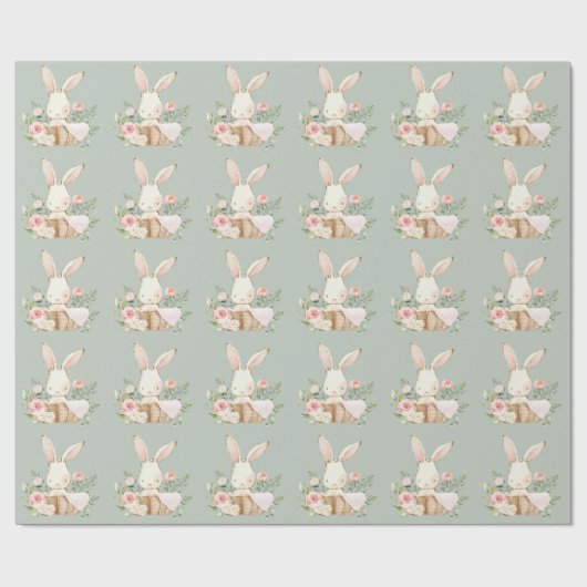 バニーラビットベビーシャワーラッピング紙 ラッピングペーパー (フラット)