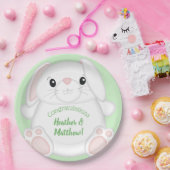 バニーラビットベビーシャワー ペーパープレート (パーティー)