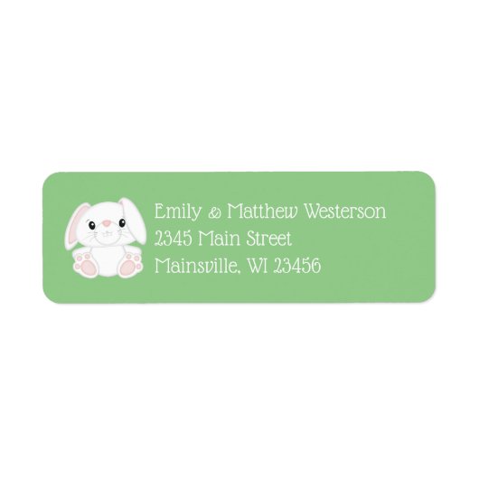 バニーラビットベビーシャワー ラベル (正面)